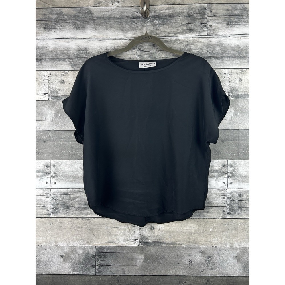 Jack Mulqueen Silksational Black Medium Short Sleeve Blouse